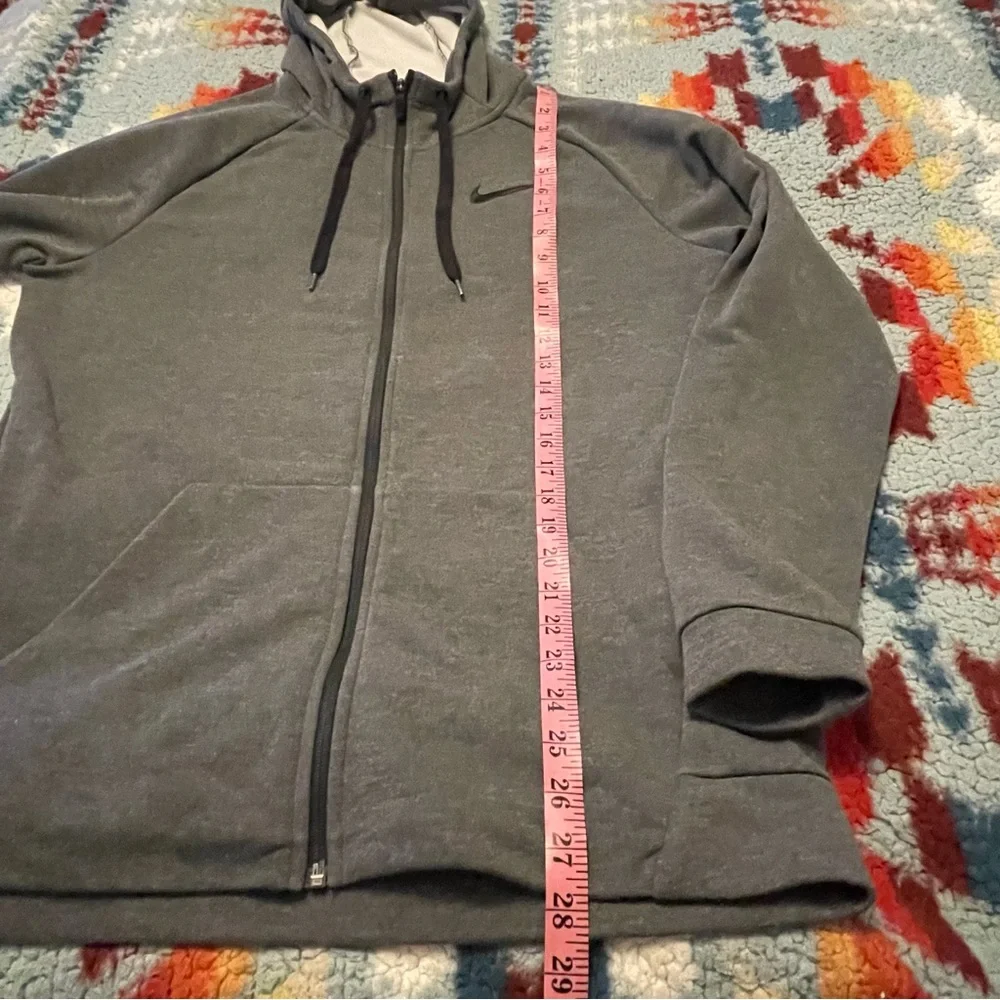 Nike Dri Fit Full Zip Hoodie Gray Men’s Size Large Athletic Drawstring Casual - Picture 6 of 14